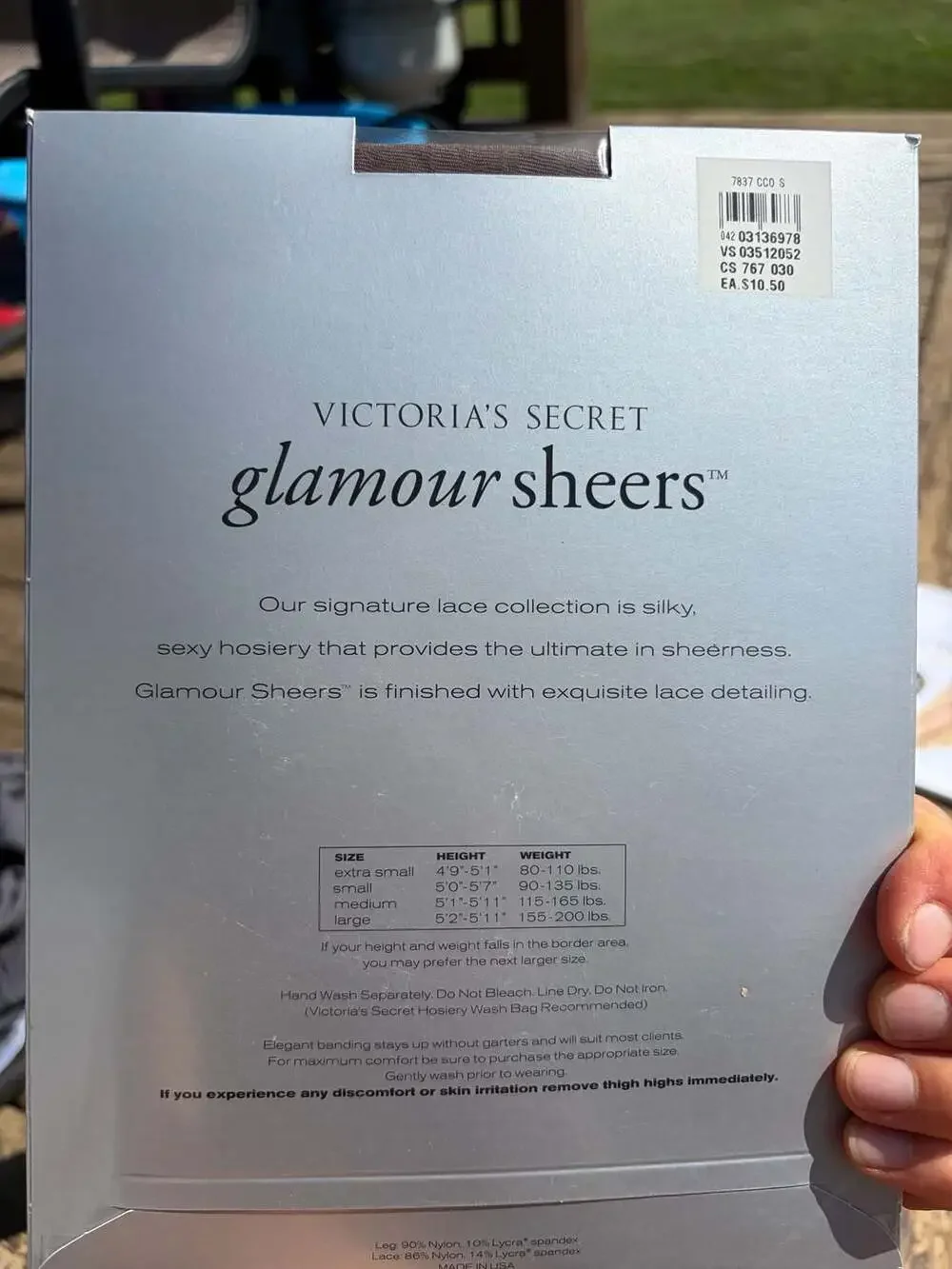 Victoria's Secret Glamour Sheers Lace Top Thigh Highs in Cocoa, Size Small